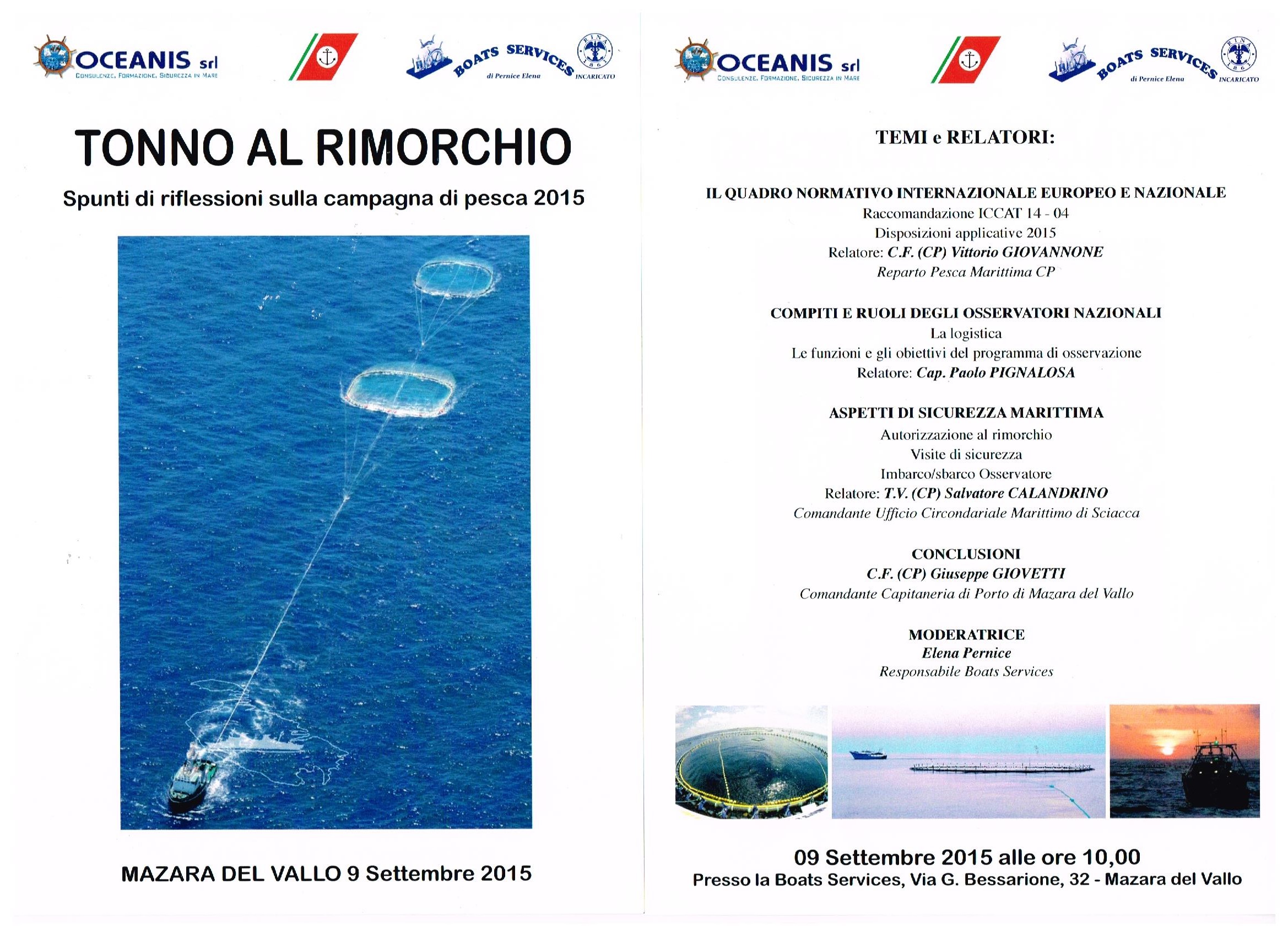 *Seminario BOATS SERVICES - OCEANIS: TONNO AL RIMORCHIO